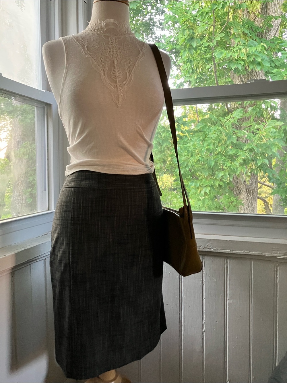 Vintage Y2K Classiques Entier Charcoal Gray Pencil Skirt